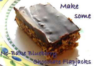 no bake blueberry chocolate flapjack